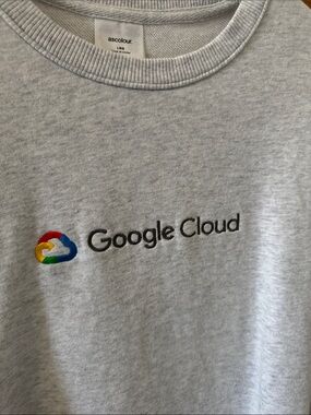 google Light Gray Sweatshirt with Colorful Google Cloud Logo